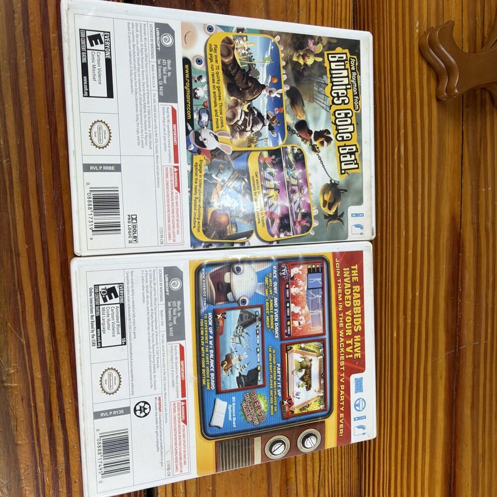 (2) Nintendo Wii Games Rayman Raving Rabbids TV Party & Rayman Raving Rabbits - Picture 4 of 12